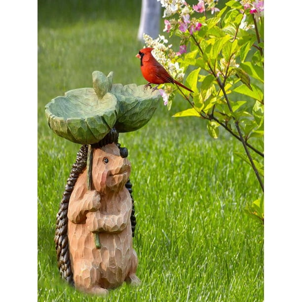 Bird Baths for Outdoors,Brown Polyresin Handmade for Outdoor Decoration 7.9 in 12
